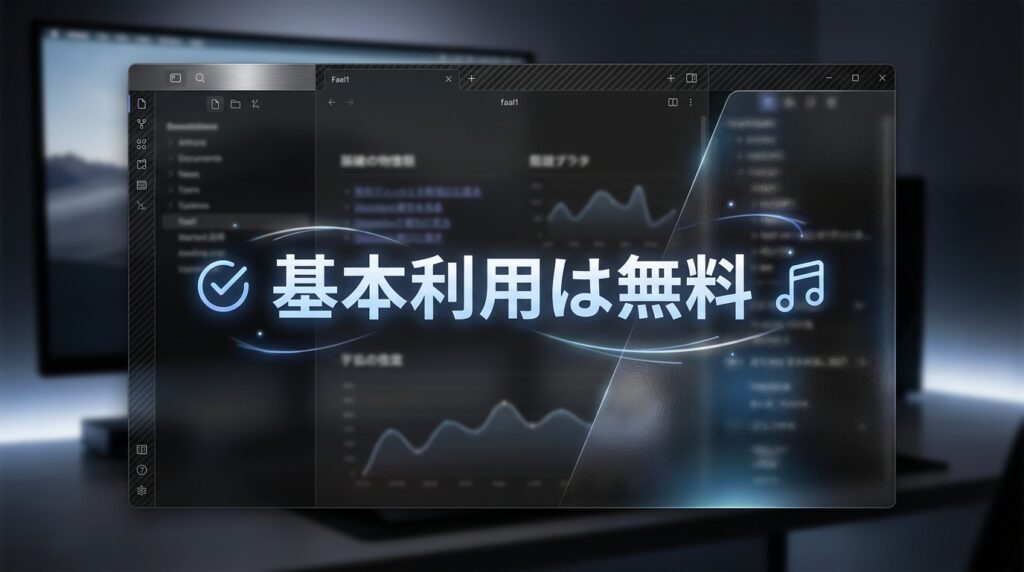 Obsidian本体の無料範囲とSync・Publishの有料範囲を比較した表
